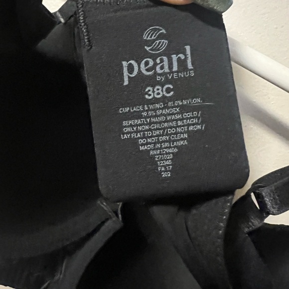 Pearl Black Lace Bralette Bra Bandeau Intimates Lingerie size 38C NWOT - Picture 7 of 7
